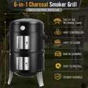 BBQ Charcoal Smoker for Meat: 16 Inch Heavy Duty 4 In 1 BBQ Charcoal Grills - Vertical Barbecue Smokers Grill Combo for Outdoor Cooking Patio Backyard Picnic Party Grilling