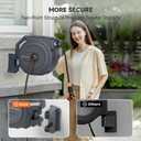 Giraffe Tools Heavy-Duty Wall-Mounted Hose Reel, 5/8" x 90 ft Retractable Hose with Automatic Rewind, 180 Swivel, Any-Length Lock & 9-Pattern Nozzle (Dark Grey)