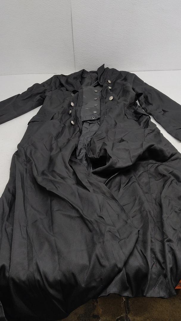Black Vintage Tailcoat Jacket Fancy Cool Cosplay Costume Robe 
(black, L)