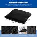 HOMBYS Tufted Furry Recliner Seat Cushion for Elderly Foam Curved Edge Large Square Seat Cushion for Office Chair, Car, Floor Pillow, No Pressure on Thighs (Black)