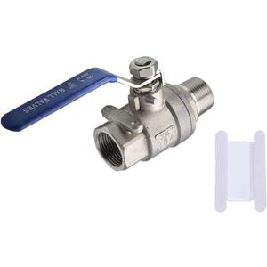 Male x Female NPT Ball Valve, 304 Stainless Steel Full Port Ball Valve, Heavy Duty 1000WOG for Water,Oil and Gas (3/4") (0.75 Inch)