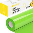 Green HTV Heat Transfer Vinyl - Eizycut 12" x 25FT Easy to Cut & Weed Green Iron on Vinyl Roll for T Shirts, Fabrics & DIY Projects, HTV Vinyl Compatible with All Cutting Machines, Apple Green