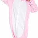 Funziez! Adult Onesie Halloween Costume Animal Dinosaur Shark Unisex Plush One Piece Cosplay Suit for Adults, Men and Women (Pig)   (X-Large)