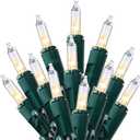 Joiedomi Clear Christmas String Lights Indoor,100 Count Mini White Fairy Light,19.4 FT Lighting Decor for Patio Dorm Classroom Bedroom Holiday Wedding Party Garland Birthday Festival,Green Wire, Warm White