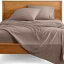 Bare Home Queen Sheet Set - 1800 Ultra-Soft Microfiber Queen Bed Sheets - Double Brushed - Deep Pockets - Easy Fit - 4 Piece Set - Bedding Sheets & Pillowcases (Queen, Taupe)