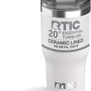 RTIC 20oz Essential Tumbler with Lid, Ceramic Lined, White