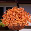3 x 20 Bundles Artificial Fake Fall Plants Flowers for Outdoor Decorations, Fake Mums Silk Colorful Daisy Realistic UV Resistant, Fall Fake Flowers for Outside Home Planter Porch Patio Autumn Decor (Orange)