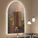 Backlit Arched LED Bathroom Mirror 24x36 Inch, Dimmable LED Vanity Mirror with Lights, Anti-Fog, 3 Colors, Memory, ETL Listed
