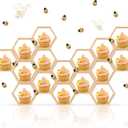 12 Pcs Mini Honeycomb Cupcake Stand Cake Farmhouse Hexagon Display Holder Hexagonal Wood Cupcake Stand Floating Table Sign with 50 Tiny Wooden Bee for Baby Shower (Wood Color)