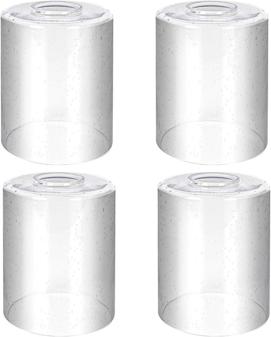 4-Pack Glass Lampshades for Bathroom Vanity Lights - Elegant Pendant Light Covers for Fixtures, Wall Sconces, Table Lamps, and Chandeliers