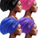 4 Pack Silicone Extra Large Swim Caps for Braids and Dreadlocks Black Women Men Long Hair Swimming Waterproof Pool