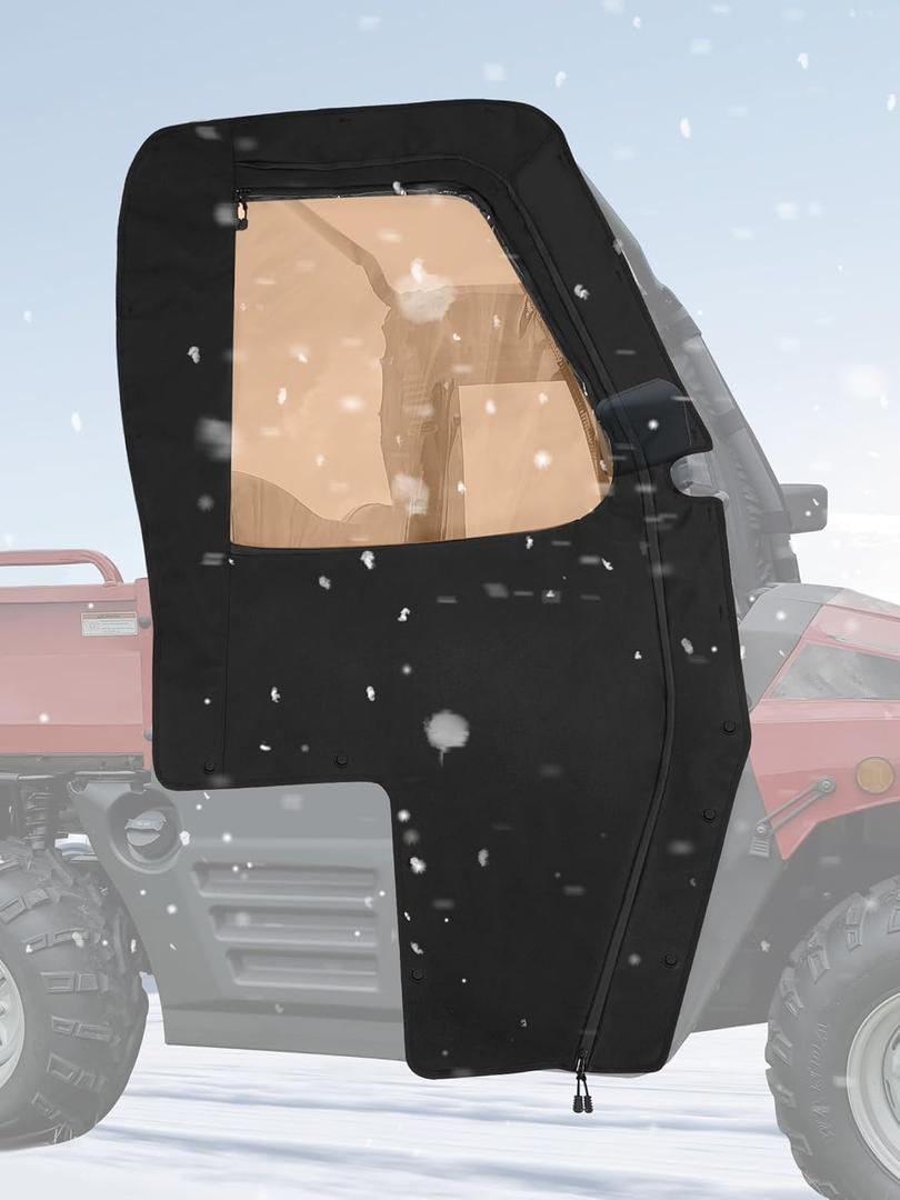 ZIDIYORUO Hisun 400 Cab Enclosure  Heavy-Duty 900D Oxford & HD PVC, Windproof/Dustproof Soft Side Doors for Hisun Sector 400, Coleman UT400, Massimo MSU400 (Zipper Window, No-Drill Install)