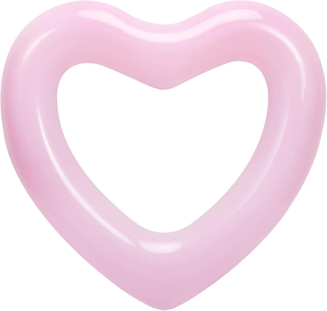 HeySplash Heart Pool Float, Heart Shaped Summer Swimming Pool Float Loungers Tube Ring Floatie, Water Fun Beach Party Toys for Adults 120cm