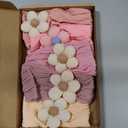 CLLOT 5 Pcs Baby Flower Headbands Baby Girls Nylon Headbands Soft Hair Bands Hair Accessories for Newborn Infant Toddler Kids Pink