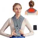 Remo Neck Heating Pad, Portable Cordless Heating Pad for Neck Pain Electric, Compact Soft with Four Heat Settings,Gift for Family,Grey