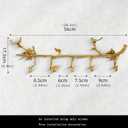 Brass Hanger Wall Mounted Long, 6 Hooks for Hanging Jackets, 20 inch Hook Rack, Hook Rail, Hanger Wall Mounted, Used for Clothes, Jackets, Hats, Gold