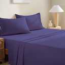 4 Piece King Size Sheets Set, Breathable & Cooling King Sheet Set-Purple