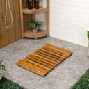 JONATHAN Y Acacia Wood Slat Indoor/Outdoor Bath Mat Natural 16"X26", Paige Modern Classic for Shower Mat for Bathroom Bathtub, Door, Spa, Sauna or Garden MAT1000A