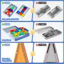 Travel Magnetic Tiles Toddler Toy Set, 42PC Mini Magnetic Tiles & Building Blocks for Kids, Portable STEM Sensory Toys for Restaurant & Airplane, Gift for 3+ Years Old Boys Girls with Iron Case