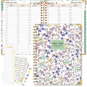 2025-2026 Appointment Book, Hardcover Planner 15 Months Weekly and Monthly (October 2025 - December 2026), 8.5"x11" Daily Hourly Planner 60-Minute time Slots, Spiral Calendar Schedule Book for Work School Teacher Student, Purple Floral