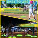 Mototo 4PCS Glow in the Dark Baseball Home Plates Backyard Rubber Bases Set | Throw Down Baseball Base Homeplate Replacement for Baseball Teeball Kickball Softball Backyard Playground Park Practice Adult