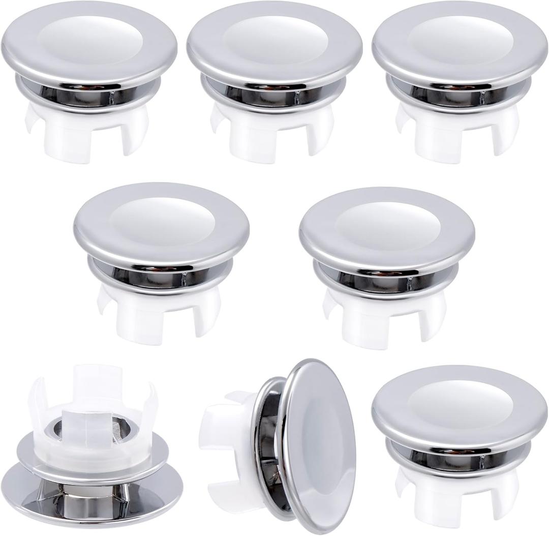 8Pack Overflow Drain Cover, Bathroom Sink Cover, Sink Overflow Ring for Bathroom, Sink Overflow Cover for Kitchen, Sink Topper Bathroom Sink Cover