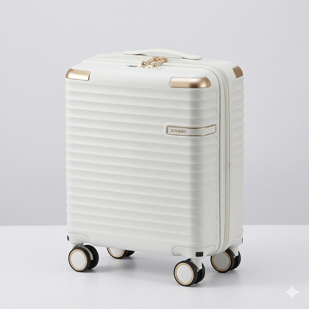 Joyway Carry on Luggage Airline Approved with TSA Lock, Hard Shell 18 Inch Travel Carry-on Suitcase with Spinner Wheels (White)