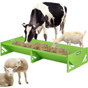 Goat Feeder Trough 55" Livestock Feeding Trough Large Capacity Metal Feed Trough Heavy-Duty Horse Feeder Livestock Feeder for Cattle Cows Horses Sheep Goats Pigs Calf Deer