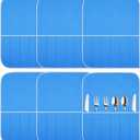 Weewooday Silver Storage Bags Anti Tarnish Silver Protector Bags Blue Holder for Silverware Flatware Storage Organizer Cloth Place Setting Roll with White Ribbon for Teaspoon Utensils(6 Pieces)