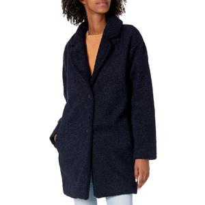 Amazon Essentials Women's Teddy Bear Fleece Oversized-Fit Lapel Jacket (Previously Daily Ritual) (Medium, Navy)
