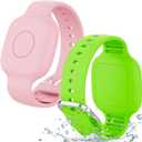 Waterproof Silicone Bracelet for Tile Mate 2024/2022, Hidden GPS Tracker Holder for Kids, Teens & Elderly, Adjustable Anti-Lost Wristband, Durable, Lightweight, Comfortable Fit  Pink/Green