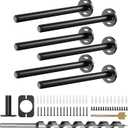 6pcs Wall Shelf Brackets Heavy Duty Floating Shelf Bracket Hidden,Invisible Black Shelving Brackets Decorative Floating Shelf Hardware Heavy Duty,Metal Shelf Support Bracket (8 Inch-6Pcs)