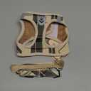 PUPTECK Adjustable Dog Harness Collar and Leash Set Step in No Pull Pet Harness for Small Medium Dogs Puppy and Cats Outdoor Walking Running, Soft Mesh Padded Reflective Vest Harnesses, Beige S