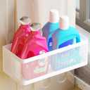 Magnetic Shelf for Washing Machine Laundry Room Magnetic Organizer Laundry Shelf Organizer Washing Machine Shelf Hanging Basket Storage Magnetic Fridge Shelves (White, L11in*W4.9in*H3.9in)