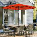 AreShark 9 FT Patio Umbrella for Outdoor, Outdoor Table Umbrella with Push Button Tilt and Crank, Outdoor Patio Umbrellas with 8 Sturdy Ribs for Market, Garden, Pool (Orange)