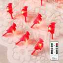 Crystal Club Christmas Cardinal Decorative String Lights, Battery Operated LED Fairy Lights, Decorative Red Bird Light for Christmas Tree, Holiday, Home Bedroom Decor