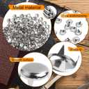 2 x SBYURE 1000 Pcs 12mm Silver Studs for Clothing Four-jaw Round Punk Spikes Pyramid Studs Rivets for Shoes, Jackets, Backpacks Leather Crafting