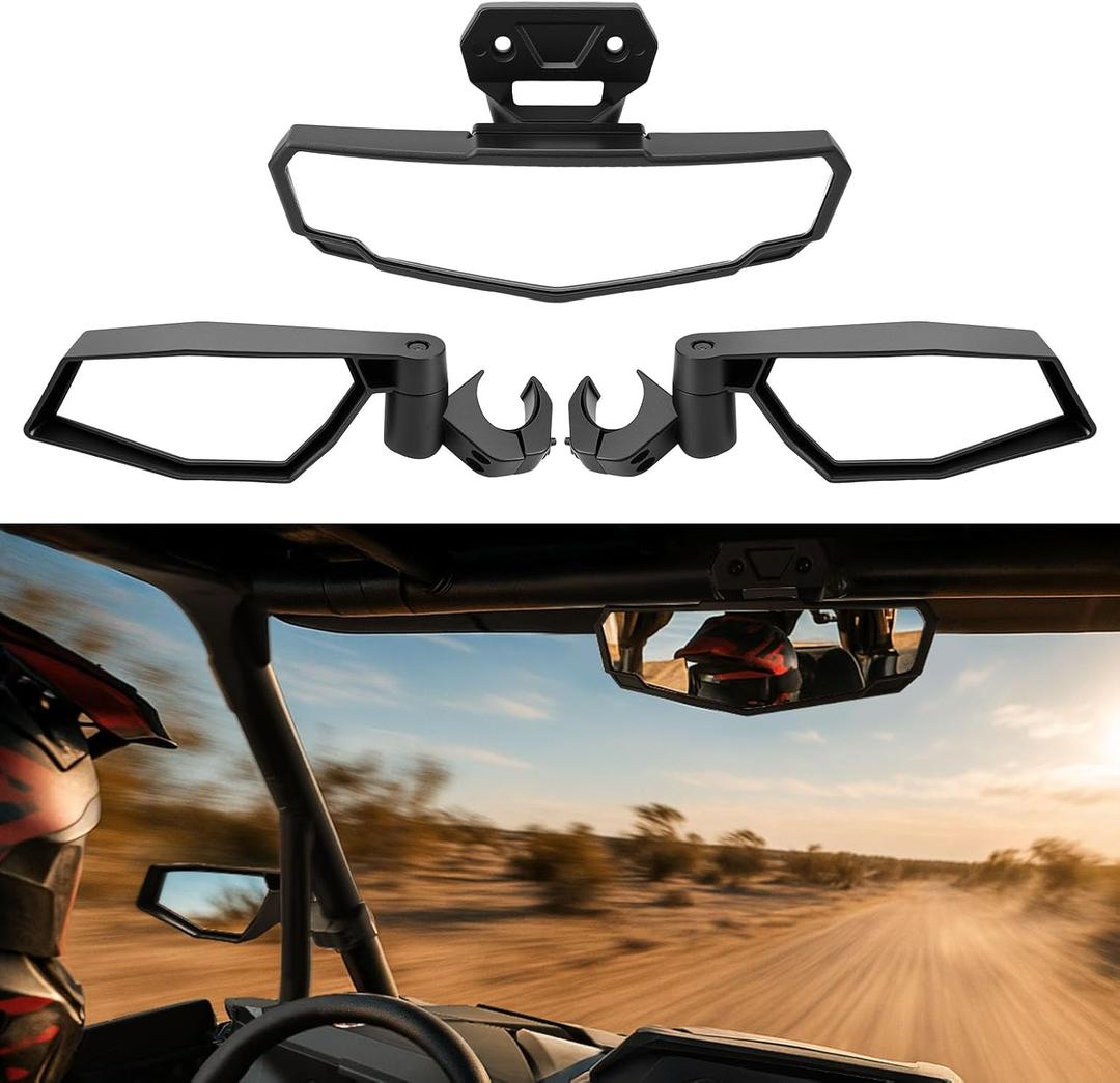KEMIMOTO Side Mirrors and Rear Center Mirror Compatible with Polaris RZR XP 1000/XP 4 1000 2024 2025 2026- UTV Accessories 2883762