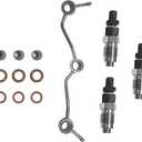 16001-53900 Fuel Injectors and 1G962-42500 Fuel Return Overflow Pipe Compatible with Kubota D722 D782 D902 Engine Injector Return Kit