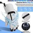 Unisex Waterproof Touchscreen Ski Gloves for Men Women, Winter Snow Gloves with Pocket