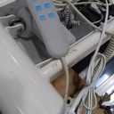 Power Physical Therapy Hi-Lo Treatment Table, Medical Exam Table with Wheels, Navy Blue