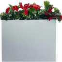 38" L x 13" W x 30" H Metal Tall Rectangular Planter - Large Planter Box for Outdoor Patio/Porch Modern Design for Plants, Flowers, Garden,Spliced Flower Pot (Silver Gray)