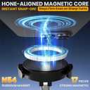 Upgraded 360 Vacuum Magnetic Phone Holder with Clamp,Vacuum Suction Magnetic Phone Mount with Clamp Foldable Cell Holder for Car/Gym/Mirror/Smooth Surface, Compatible with Magsafe iPhone (black 1pcs)