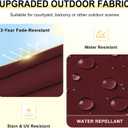 4 x downluxe Outdoor Chair Cushions Set of 4 for Patio Furniture, Water-Resistant Square Corner Patio Chair Cushions with Ties, High Density Foam Outdoor Seat Cushion, 18.5" X 16" X 3", Burgundy