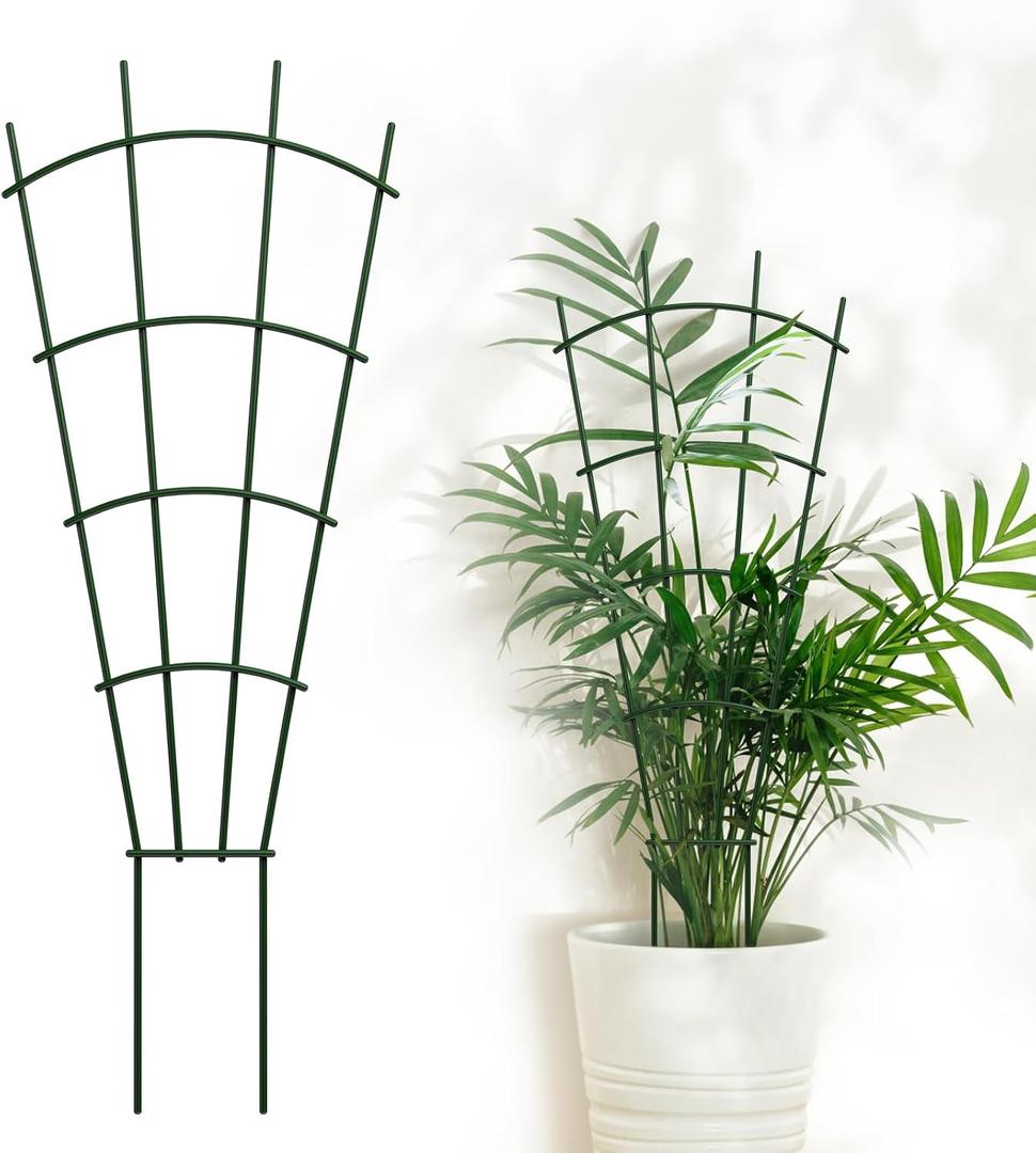DOLEMODUO 6-Pack Metal Trellis for Potted Plants, 32" Heavy Duty Garden Trellis for Climbing Plants, Rustproof Powder Coated Indoor/Outdoor Trellis for Climbing Vines, Flowers, Houseplants