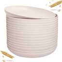 LIYH 20 Pcs Wheat Straw Plates - 9 Inch Unbreakable Dinner Plates - Dishwasher Safe Plastic Plate Reusable - Lightweight Plate for Kitchen Camping (Beige)