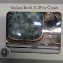 with Safety Lock for Samsung Galaxy Buds Pro 3 Case & Galaxy Buds 3 Case Cover with Cleaner Kit and Keychain, Soft TPU Cute Floral Earbuds Pro 3 Case for Women Girly - Green Daisy Flower