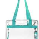 emissary Clear Bag Stadium Approved Clear Tote Bag For Women, Clear Plastic Bags With Handles, See Through Tote Bag (Green White)