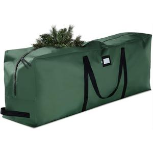 ZOBER 600D Oxford Fabric Christmas Tree Storage Bag - Fits 7.5 Ft Artificial Trees - Tear Proof Waterproof Christmas Tree Bag For Storage Box For Xmas - Strong, Durable Handles - Card Slot - Green