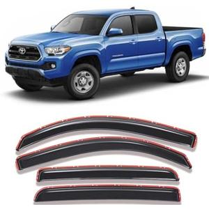 Side Car Window Deflectors for 2016-2023 Toyota Tacoma Rain Guards Window Visor Shades, with Crew/Double Cab, Truck Accessories Sun Shade in-Channel 194768 2017 2018 2019 2020 2021 2022